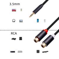 SunnE สายเคเบิลตัวผู้เป็นตัวเมียสำหรับดูเอิ้ล RCA ขนาด3.5มม. สำหรับเครื่องขยายเสียงติดคอนโซลผสมสเตอริโอ