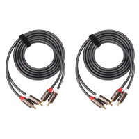 2X Rexlis 2 Rca to 2 Rca Male to Male Hifi Audio Cable Ofc Av Speaker Wire for TV Dvd Amplifier Subwoofer Soundbar 1.8M