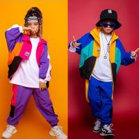 Kid Festival Hip Hop Dancing Outfits Green Sweatshirt Crop Tops Jogger Pants For Girls Dance Costumes Street Clothes Wear