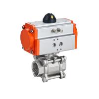 DN32 High Platform Pneumatic Ball Valve Three Piece 304 Stainless Steel Double Acting Cylinder High temperature resistant