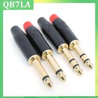 QB7LA Store 2 Pole Mono 3 Pole Stereo Jack 6.35mm male Connector Gold-Plated 6.5MM 1/4 Inch Plug Audio Amplifier Microphone Cable wire