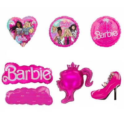 Barbie INPATIENTSTORE66IN4ฟิล์มอะลูมิเนียมลูกโป่งฟอยล์ DIY อุปกรณ์ประกอบฉากสีชมพูบอลลูนของเล่นเด็กวันเกิดบอลลูนขยายได้ขนาดใหญ่