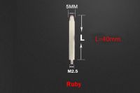 แท่งเหล็กทังสเตนทับทิม M2.5ยาว5Mm Od 40มม. 45มม. ความยาว5ตัวบ่งชี้ทรงกลมยาวไมโครมิเตอร์หัวเลื่อนก้านต่อขยายแท่ง