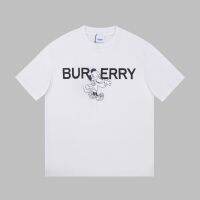 [พร้อมสต็อก] NO.1Burberry 3D พิมพ์ดิจิตอลเสื้อยืด Simple All-Match ผู้ชาย/ผู้หญิงเดียวกันรูปแบบเสื้อแขนสั้น100% แท้