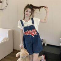 COD jfdss [Mall] New Style Suspenders Jeans/Unique Denim Overalls Shorts Women Summer Wide-Leg Pants Loose 2023 TIMO Ready