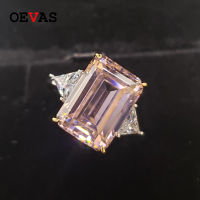 OEVAS Sparkling 10*15mm Created Moissanite High Carbon Diamond Wedding Rings For Women 100 925 Sterling Silver Party Jewelry