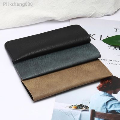 Simple Soft Leather Reading Glasses Bag Case Waterproof Solid Sun Glasses Pouch Simple Eyewear Storage Bags Eyewear Accessories