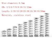 ☂✎ 20pcs/Lot 0.7mm Stainless Steel Micro Small Compression Spring OD 4/5/6/7/8/9/10/11/12mm Length 5mm to 50mm