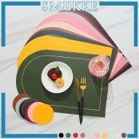 45*30CM Table Mat PU Leather Placemat Double-sided Color Mat Heat Resistant Washable Pad Non-Slip Dining Placemat