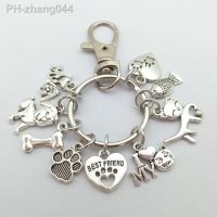 New Mini I Love My Dog And Bone keychain lovely Footprint Pendant Keyring Best Friend Pet Keyring Gift For Pet Lovers