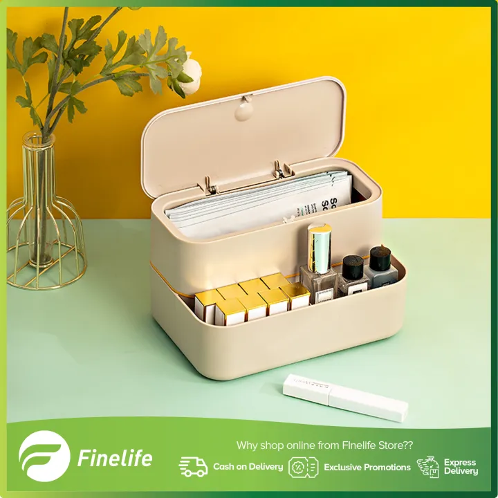 Finelife Desk storage box Stationery storage box livingroom desktop box dressing table cosmetics