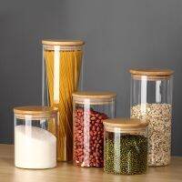 5 Pcs/Set Food Storage Kitchen Container Glass Box Jars For Bulk Cereals Kitchen Organizers For Pantry Organizer Jars With Lid