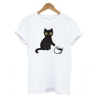 Tshirt Cotton Tshirt Funny Naughty Cat Print Tee T