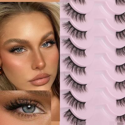 Half Eye Lashes 10 Pairs 3D Faux Mink Lashes Fluffy Soft Wispy Volume Natural long False Eyelashes Reusable Eyelashs Makeup