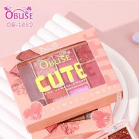 OB-1462 OBUSE CUTE EYESHADOW AND ALWAYS SWEET พาเลท อายแชโดว์ 8 สี เนื้อแมทท์ ชิมเมอร์ กลิตเตอร์