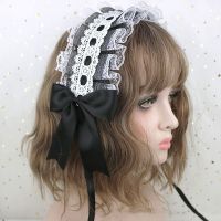 Lovely Sweet Hair Hoop Anime Maid Cosplay Headband Lolita Lace Flower Headwear Hair Accessory Hand made For Girls Gift 2021