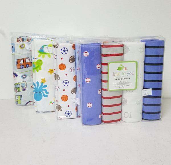 4 FLANNEL RECEIVING BLANKETS 1041 Blue Lazada