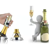 Vacuum Champagne Stopper With Pressure Pump Keep Fizz Bubbly Prosecco Caps Sealer Plugs Silicone Bottle Sparkling Wine Cava V6w9