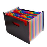 ❀∈ 24-layer Rainbow Accordion Expanding File Folder Classification Test Paper Document Resume Office Supplies A4 File Organizer Bag