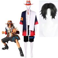 Anime One Piece Portgas D Ace Cosplay Costumes Kimono Halloween Costumes Suit Wig Clothing Role Playing Party Uniform