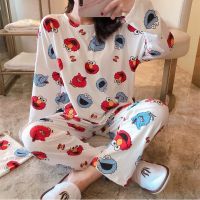 【In stock】Wonem Pajamas Women Cotton Plussize baju tidur perempuan long sleeve pyjamas