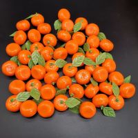 10ชิ้นจำลองผลไม้โฟมสีส้มที่มีใบขนาดเล็ก Kumquat ปลอมรุ่นน้ำตาลสีส้มรุ่นตกแต่งบ้านอุปกรณ์ถ่ายภาพ