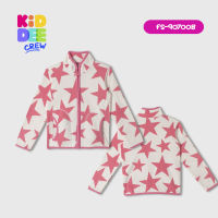 KiddeeCrew แจ็คเก็ตเด็กผู้หญิง สีขาวลายดาวกุ้นชมพู White star striped jacket, pink เหมาะสำหรับอายุ 2-6 ปี