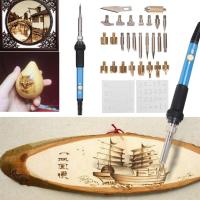 28ชิ้นไม้การเผาไหม้ชุด Pyrography ปากกา DIY ชุดสำหรับลายนูนแกะสลักบัดกรี