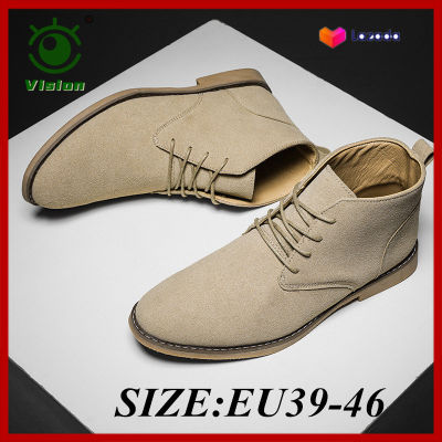 Cupatu Fashion Lelaki Musim Gugur Kulit Sut Kualiti Martin Sepatu Fashion Korea Atas Kulit Tingkasut Kulit Gaya Retro Bitish Sepatu Tunjuk Kulit Leaki Besar 39-46 45-ผู้ลื่นไถล