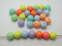 100 Mixed Pas Color Acrylic Round Beads 12mm Smooth Ball Spacer