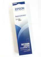 ตลับผ้าหมึกดอทฯ สีดำ Epson S015589  หมึกสีดำ  ใช้กับเครื่องปริ้นเตอร์ดอทเมตริกซ์ เอปสัน LQ-590  ความยาว 17 เมตร