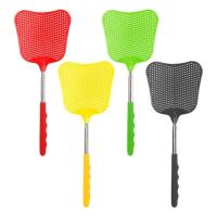 Extendable Fly Swatter Telescopic Stainless Steel Handle Fly Flapper Manual Flexible Telescopic Flyswatter for Indoor/Outdoor/Classroom pleasant