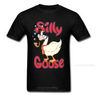 Silly Goose T-Shirt Mens Funny T Shirt Letter Cartoon Tops Tee Shirts Autumn Black Clothes April Fools Day Party Tshirt Cotton