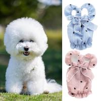 Dog Dress Bow-knot Puppy Dress Spring Flying Sleeves Summer Dog Teddy Clothes Dresses