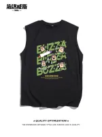 original Buzz Lightyear American retro sports vest mens pure cotton tide brand loose casual black summer sleeveless t-shirt