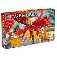 READY STOCK MineCraft 353Pcs Fire Dragon Series Building Blocks สำหรับเด็กของเล่นบล็อกตัวต่อ Mainan 6022