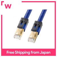 SANWA CAT7A สาย LAN (0.6ม.) 10 Gbps/ 1000MHz กรงเล็บ RJ45ป้องกันการแตก KB-T7A-006BL สีฟ้า