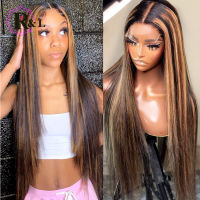 RULINDA Highlight Straight Ombre Colored 13x4 Lace Front Human Hair Wigs Pre Plucked 180 Density zilian Remy Lace Front Wigs