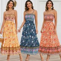 【LZ】◕❣  Saia suspensa sem mangas com pescoço quadrado feminino vestidos de festa patchwork de renda impressão vestido elegante para mulheres