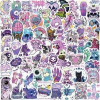 10/30/65PCS Cute Purple Gothic Halloween Skull Stickers DIY Laptop Luggage Skateboard Graffiti Decals Sticker for Kid Toys