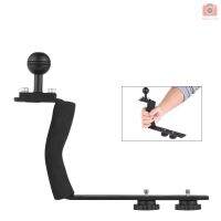 【fash】Aluminum Alloy Diving Handle Tray Bracket Single Handheld Hand Grip Video Stabilizer Portable Balancer Holder with 1/4inch Screw &amp; Ball Adapter for GoPro 6/5/4/3+/3 SJCAM SJ4000/5000/6000 Yi &amp; Camera Camcorder LED Light dkj