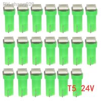 20Pcs Green T5 5050 1SMD 24V Wedge Dashboard LED Bulbs Car Instrument Indicator Lights Auto Interior Accessories 37 73 74 79