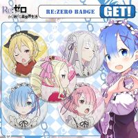 Anime Re:Life In A Different World From Zero Brooch Rem Ram Emilia Beatrice Badge 58mm Round Icons Pin Button RE:ZERO Collection