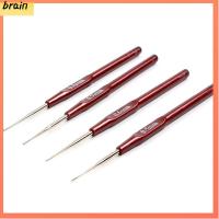 BRAIN 4pcs/set ความงาม ที่จับพลาสติก เครื่องประดับผม เข็มถักเดรดล็อก ไมโครตะขอ เครื่องมือทำผม เข็มตะขอ