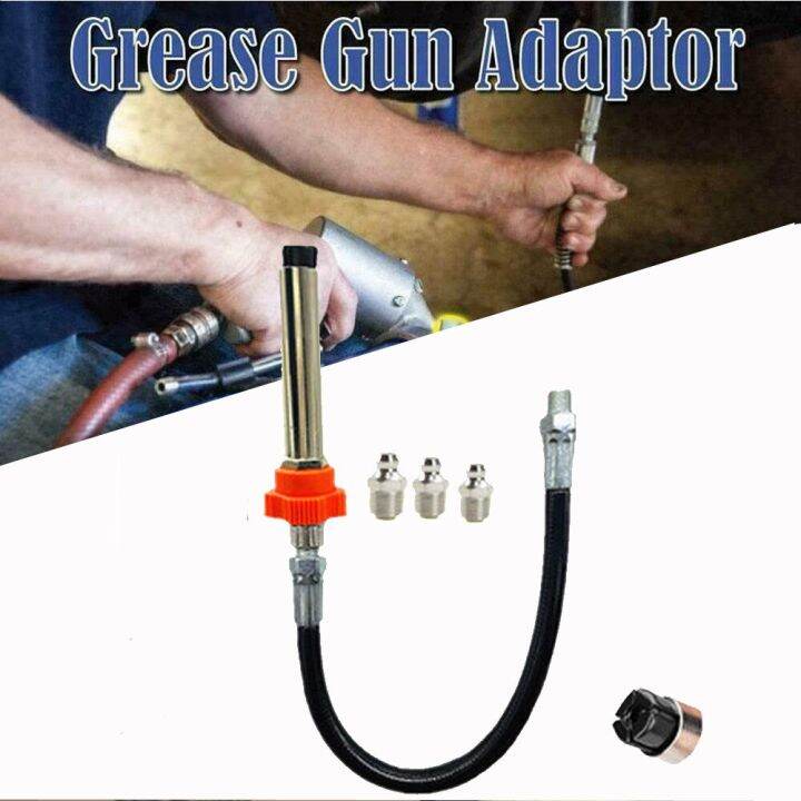 High pressure grease gun coupling end fittings, grease nozzle adapter