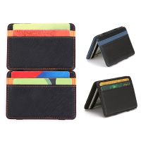 Ultra Thin 2022 New Men Male PU Leather Mini Small Magic Wallets Zipper Coin Purse Brand Mens Leather Magic Wallet Money Clips