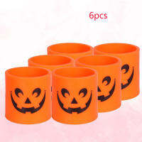 6pcs Electronic Pumpkin Battery Operated Party Flameless Hallowen Candles Flickering