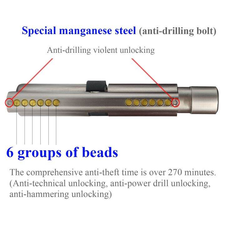 ที่ล็อคประตูทรงกระบอกกันขโมยทรงกระบอกตัวล็อคล็อคประตูคุณภาพสูงมาตรฐานยุโรปประตูทางเข้าล็อคประตูกลางแจ้ง