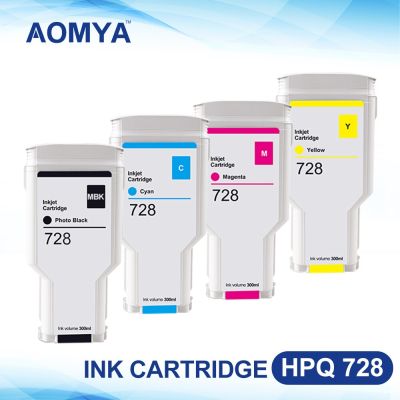 Aomya 300มล. 728XL อะไหล่ตลับหมึก728 HP สำหรับ HP728ชุด Designjet T730 T830เครื่องพิมพ์อิงค์เจ็ทด้วยหมึกและชิปเต็มรูปแบบ