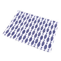 Kitchen Towels Dining Table Napkins Light Blue Fish Mediterranean Fish Printing Cloth Restaurant Napkins